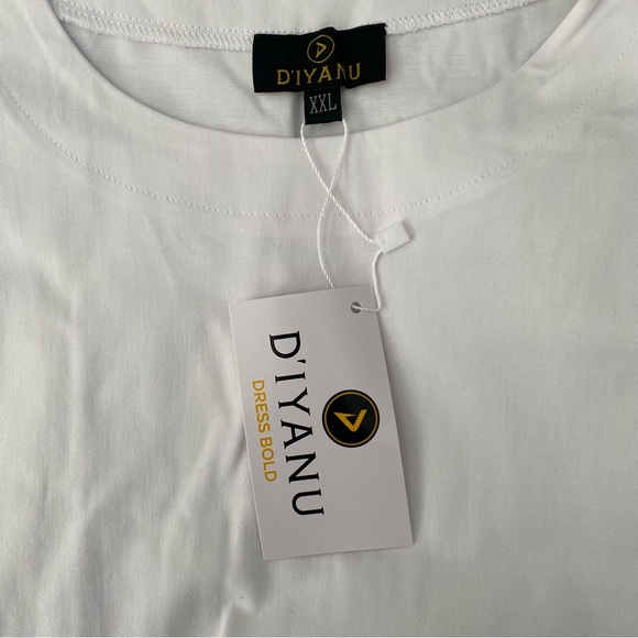 Men’s African Tunic Shirt Sleeve White D’IYANU Size XXL - Picture 4 of 11